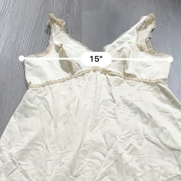 Vintage Union Made 80s Cream Non-Cling Sleeveless‎ Slip Dress Size S Estimated - Picture 9 of 11